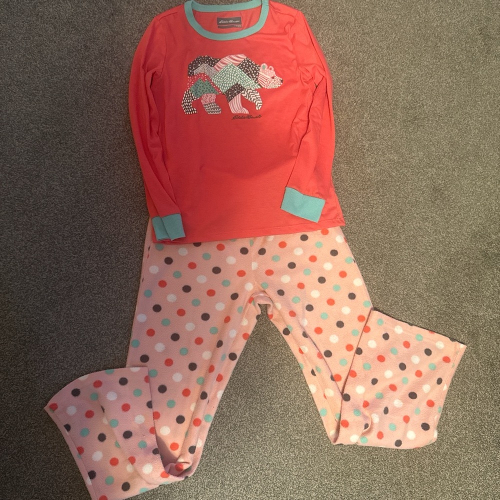 Eddie Bauer Coral and Mint Pajama Set for Kids